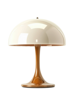 A lamp with a yellow shade is lit up. Isolated on a transparent background. png