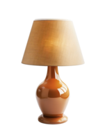 un' lampada con un' giallo ombra è illuminato su. isolato su un' trasparente sfondo. png