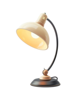 A lamp with a white shade and a black base. Isolated on a transparent background. png