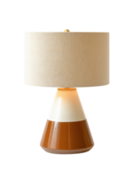 A lamp with a yellow shade is lit up. Isolated on a transparent background. png