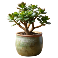 A small plant is in a brown pot png