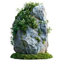 A large rock with moss growing on it png