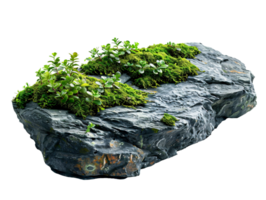 A large rock with moss growing on it png