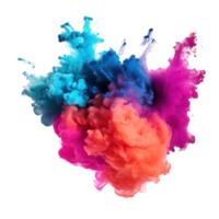 explosion de coloré encre dans l'eau. abstrait coloré fumée modèle dans mouvement. png