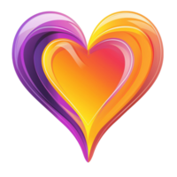 colorful beautiful heart at plain background png