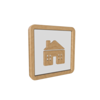 Business icon 3D render with wooden material png