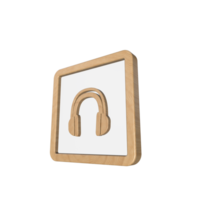 o negócio ícone 3d render com de madeira material png