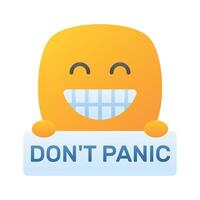 Dont panic emoji design, customizable flat style vector