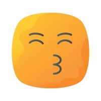 Kissing emoji design, ready to use icon vector