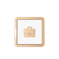 Business icon 3D render with wooden material png