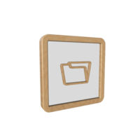 o negócio ícone 3d render com de madeira material png