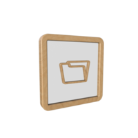 Business icon 3D render with wooden material png