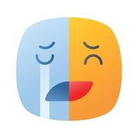 Happy sad feelings emoji icon, ready to use design vector