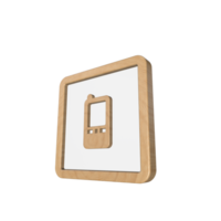 Business icon 3D render with wooden material png