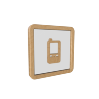 Business icon 3D render with wooden material png