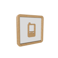 negocio icono 3d hacer con de madera material png