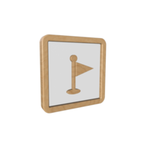 Business icon 3D render with wooden material png