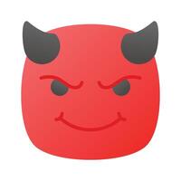 Scary devil with horns, customizable emoji icon in trendy style vector