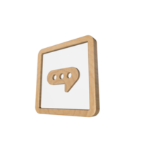 Business icon 3D render with wooden material png