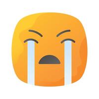 obtener esta increíble llorando emoji diseño, personalizable vector