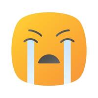 Get this amazing crying emoji design, customizable vector