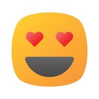 Happy face with heart symbols on eyes, concept icon of in love emoji vector