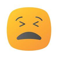 Painful expression, trendy icon of pain emoji, editable vector