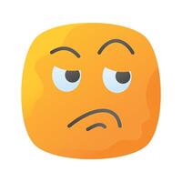 Pixel perfect icon of jealous emoji, isolated on white background vector
