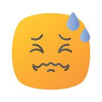 Painful expression, trendy icon of pain emoji, editable vector