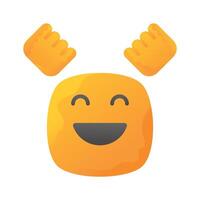 Enthusiastic emoji icon, happy face design vector