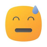 Embarrassed, guilty, worried emoji design, isolated on white background vector