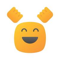 Enthusiastic emoji icon, happy face design vector