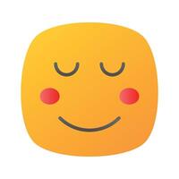 Calm face emoji icon, proud, cool expressions design vector