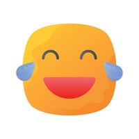 An edible icon of laughing emoji, easy to use and download vector