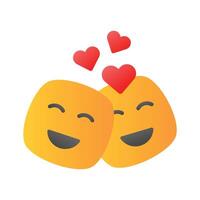 Romantic couple emoji design, ready for premium use vector