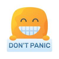 Dont panic emoji design, customizable flat style vector