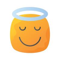 Perfectly designed icon of angel emoji, ready to use vector