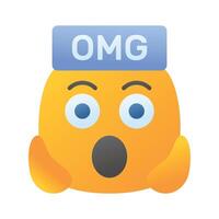 Oh My God expression emoji design, editable vector