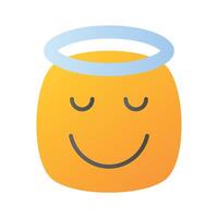 Perfectly designed icon of angel emoji, ready to use vector