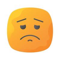 Get your hands on perfectly designed sad emoji icon, customizable vector