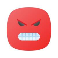 Hate emoji design in trendy style, ready to use icon vector