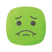 Creative icon of sick emoji, ready to use in website and mobile apps vector