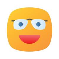 Nerd emoji icon design, ready for premium use vector