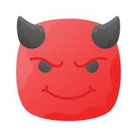 Scary devil with horns, customizable emoji icon in trendy style vector