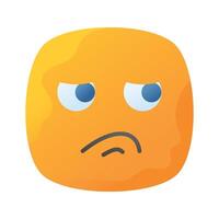 Disgusted emoji design, customizable unique vector