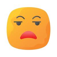 Irritated emoji design, ready to use and download premium vector