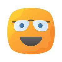 Nerd emoji icon design, ready for premium use vector