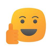 pulgar arriba, me gusta emoji diseño, fácil a utilizar y descargar vector