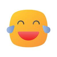 An edible icon of laughing emoji, easy to use and download vector