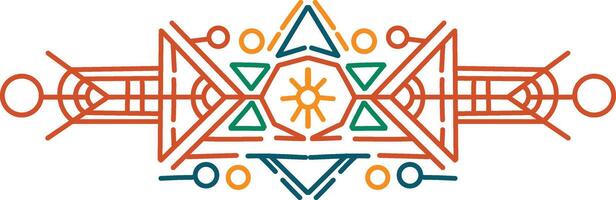 Aztec Dividers Element. in Minimalist Decoration. Isolated on White Background vector